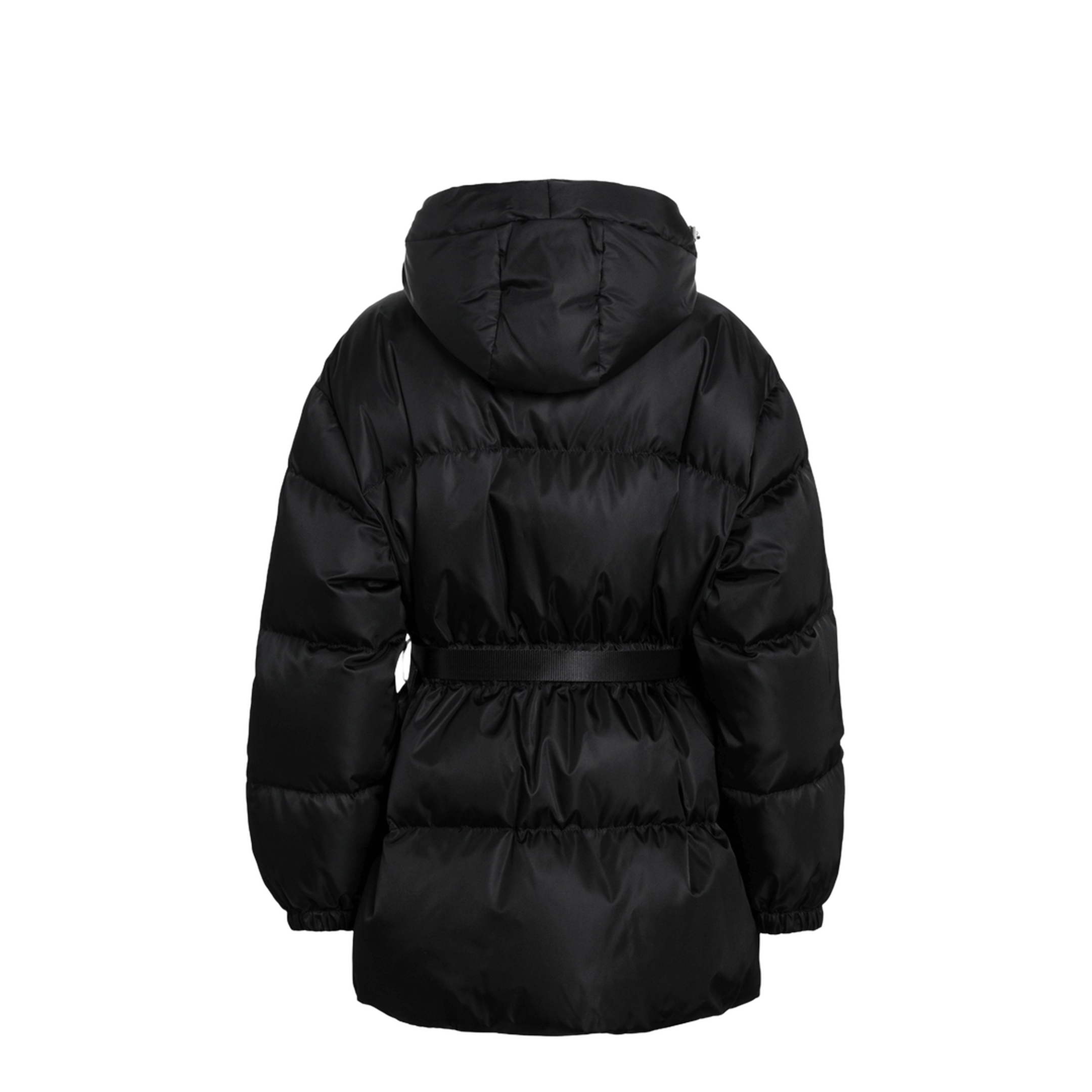 Re-Nylon Hooded Padded Jacket with Front Pouch, Black - Image 2