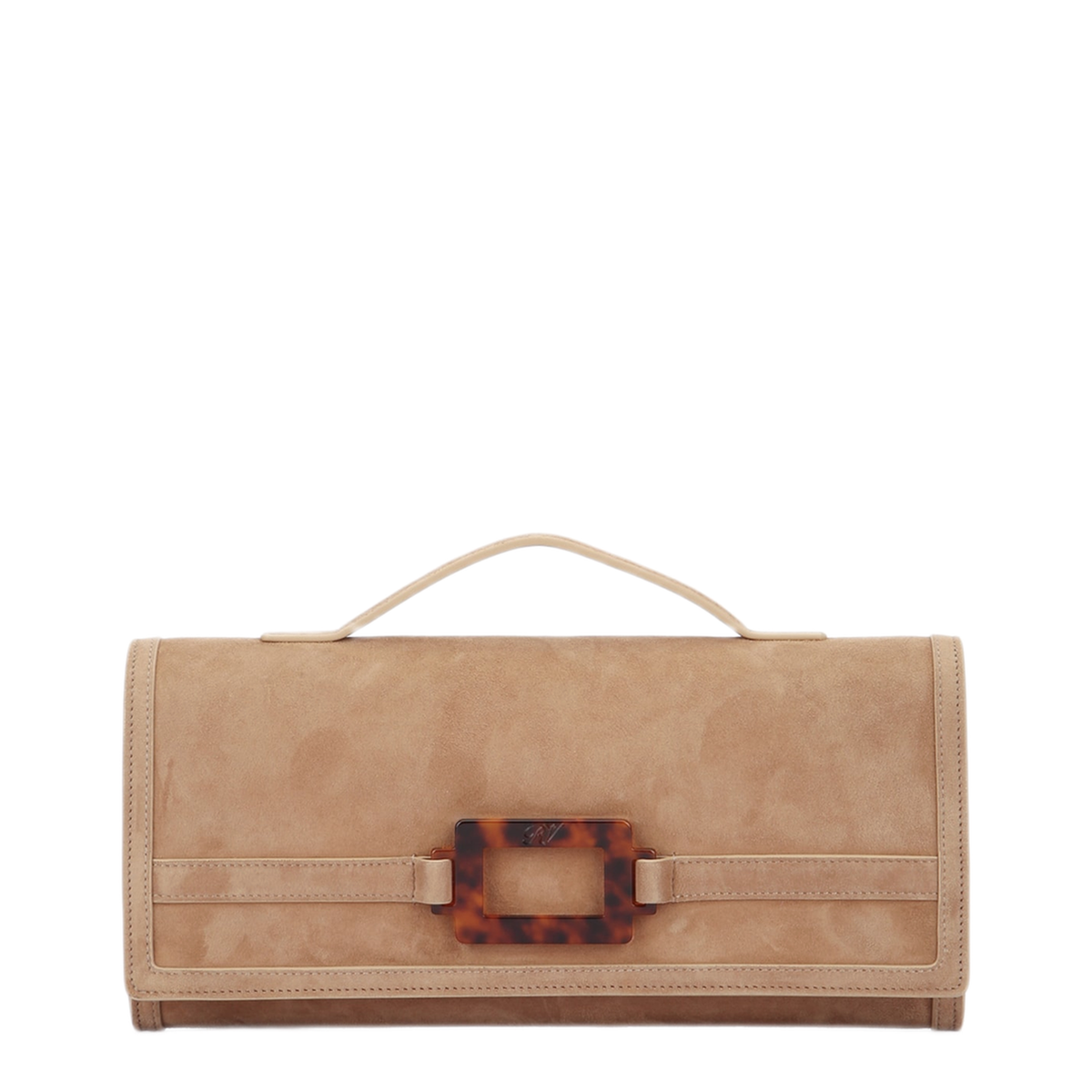 Leather Clutch Bags - Brown - Image 1