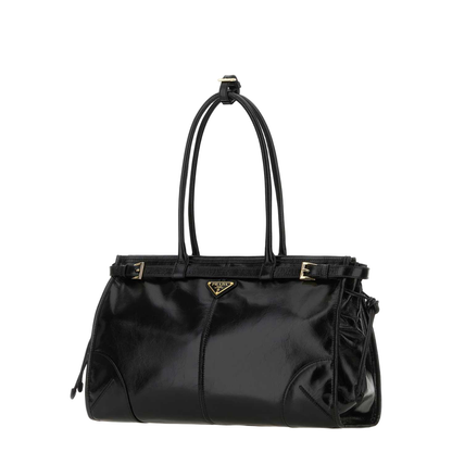 Black Leather Shoulder Bag - Image 2