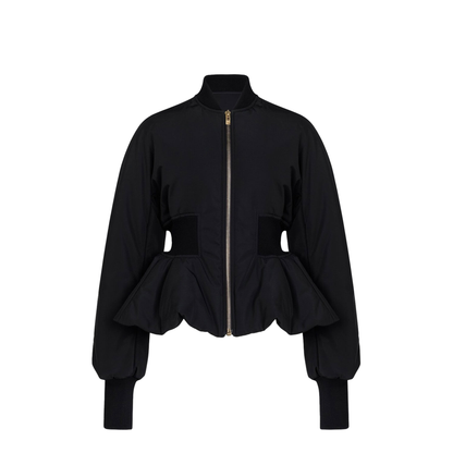 Nylon Peplum Bomber - Image 1