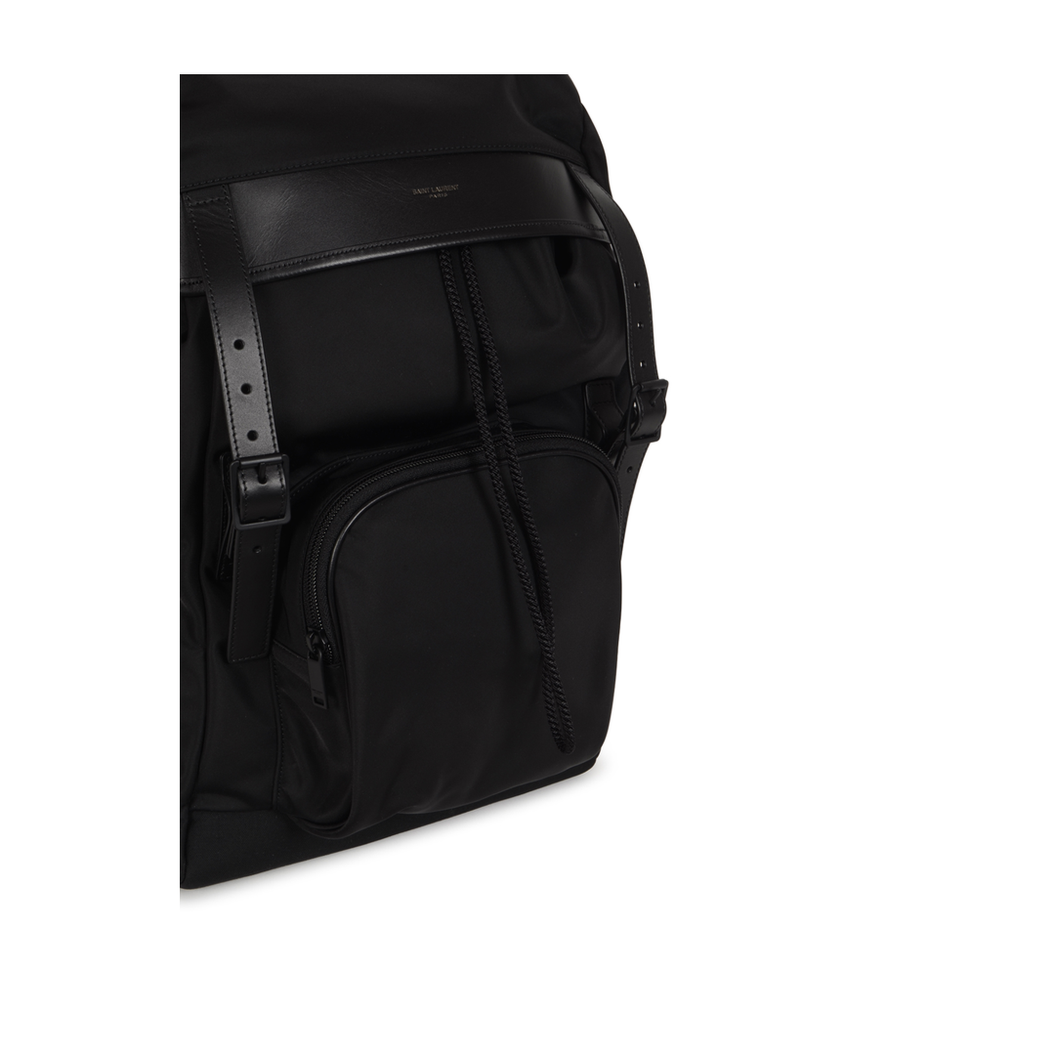 City Backpack in Nylon Canvas and Leather - Image 4