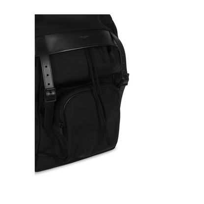 City Backpack in Nylon Canvas and Leather - Image 4