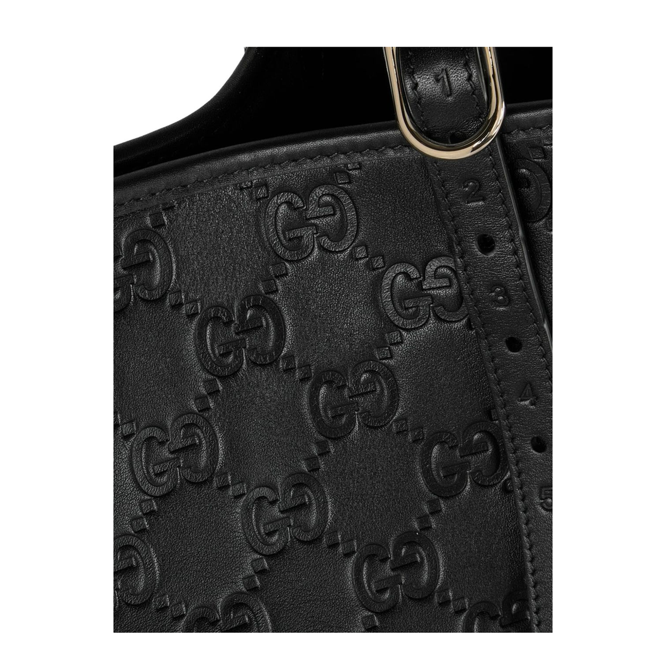 Emblem Large Leather Tote - Black - Image 3
