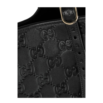 Emblem Large Leather Tote - Black - Image 3