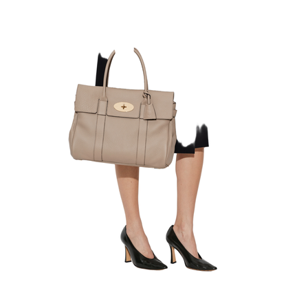 Bayswater Heavy Grain Leather Handbag - Cashmere Taupe - Image 2