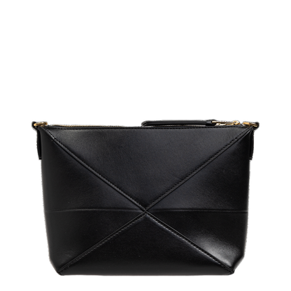 Puzzle Fold Shoulder Bag Black - Image 3