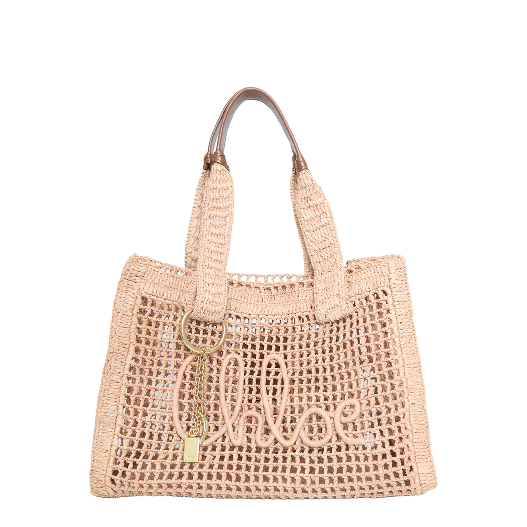 East-West Summer Banana Raffia Tote Bag - Image 1