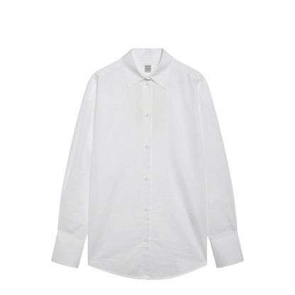 White Oversized Striped Shirt - Image 1