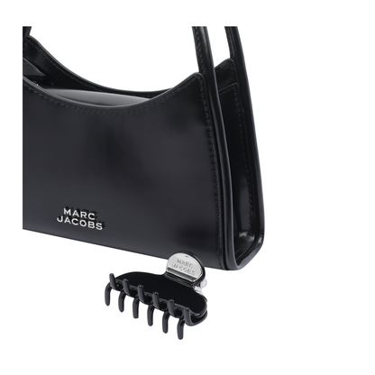 Glam Claw Clip Crossbody Bag Leather Black - Image 4