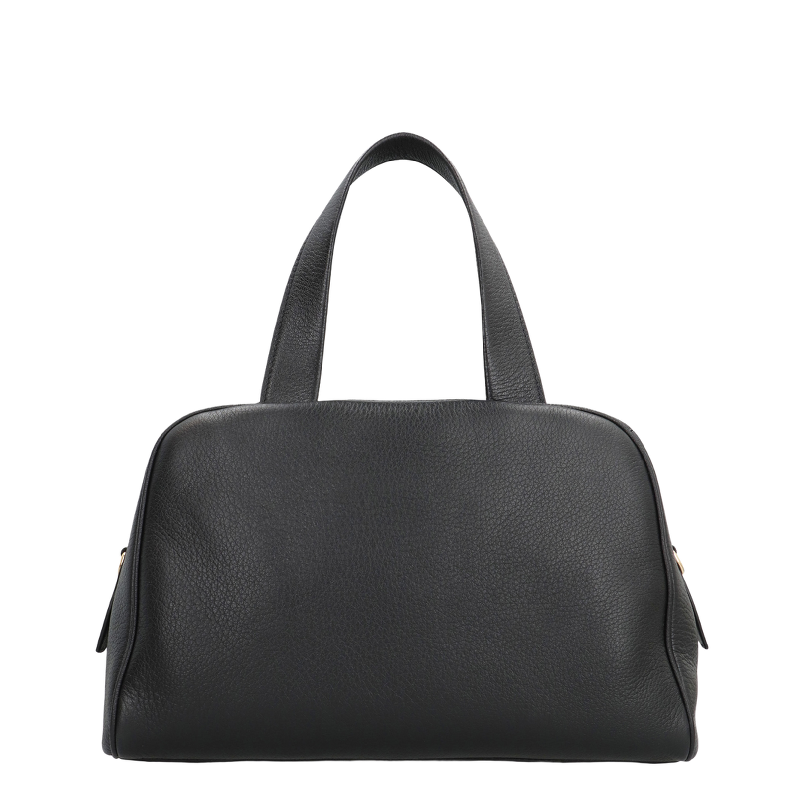 Boston Large Satchel Bag Leather Black - Image 4