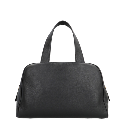 Boston Large Satchel Bag Leather Black - Image 4
