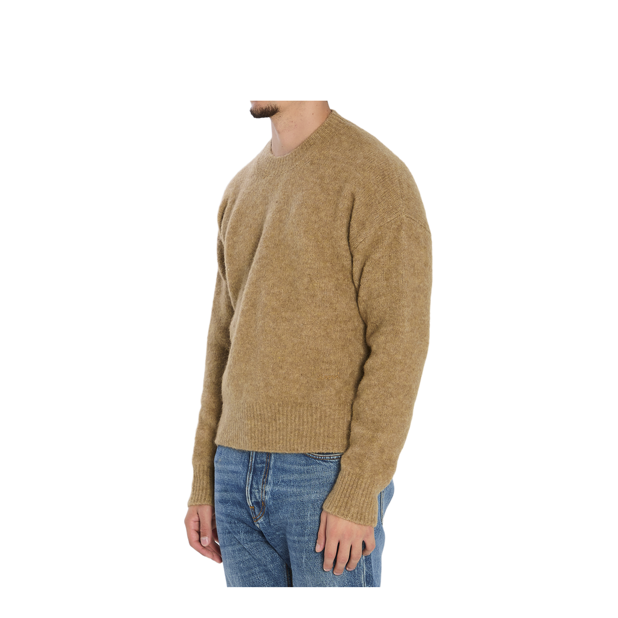 Crew Neck Alpaca Wool Sweater - Image 2