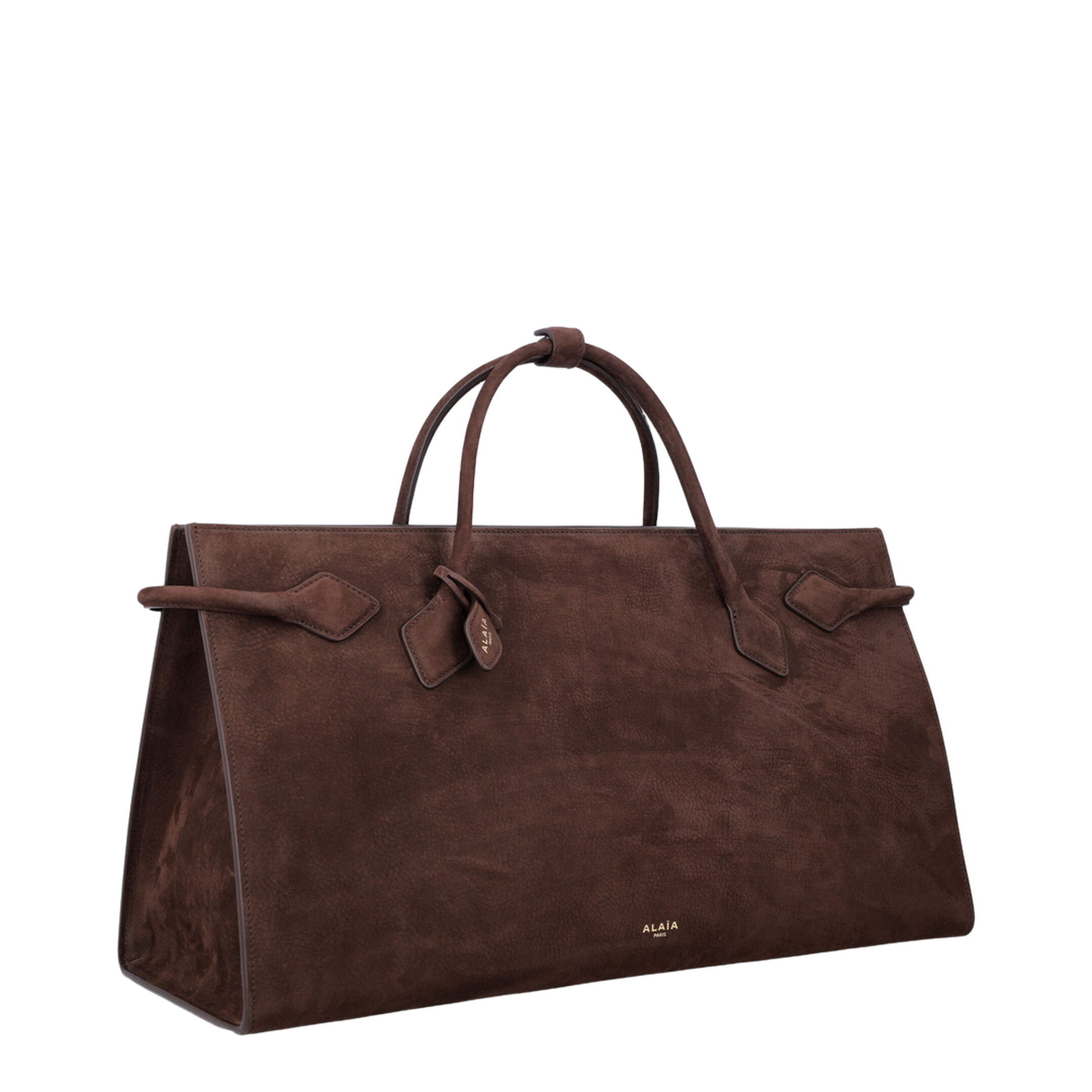 Le Teckel Nubuk Calfskin Tote - Brun Foncé - Image 2