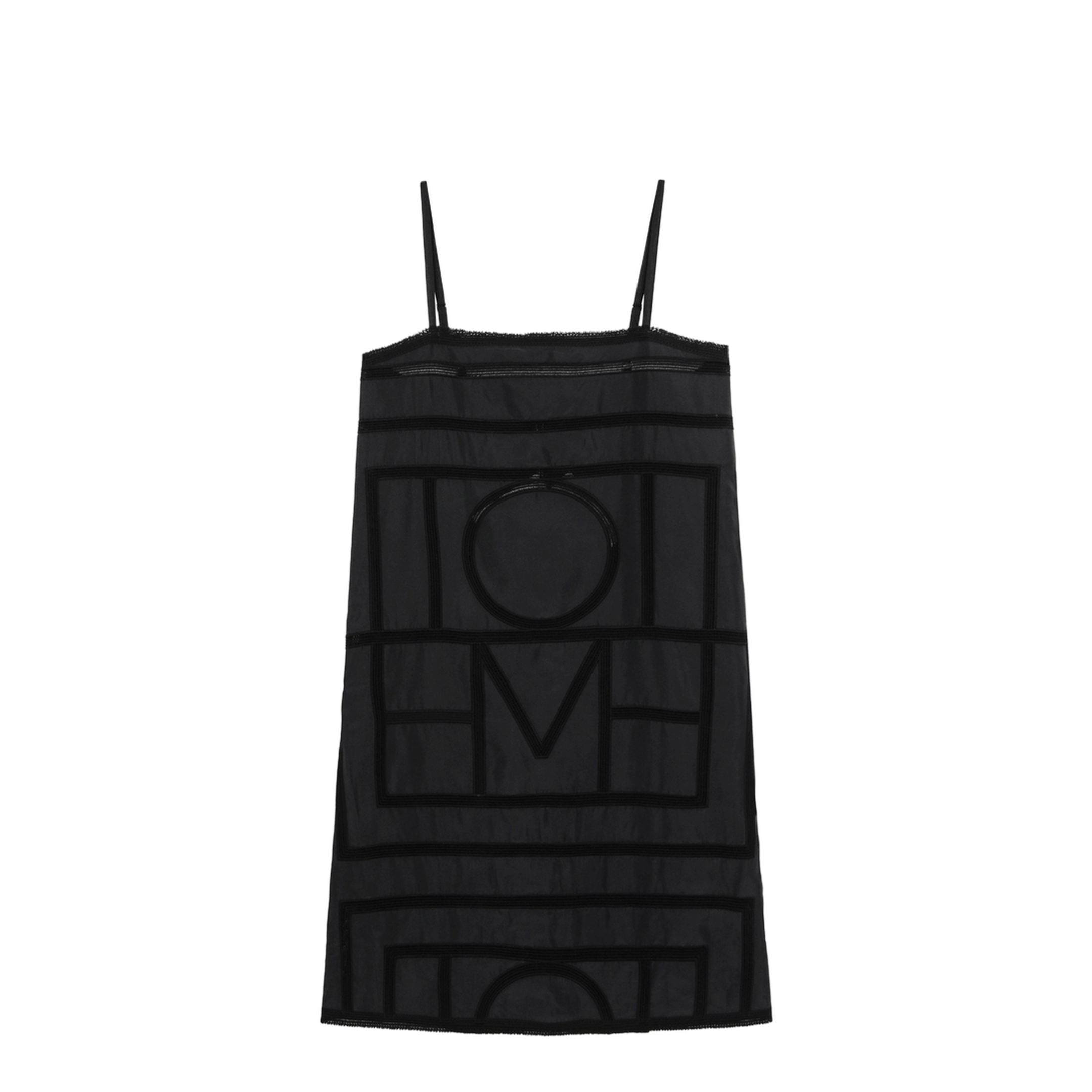 Monogram Midi Dress in Silk with Embroidered Trim - Image 1