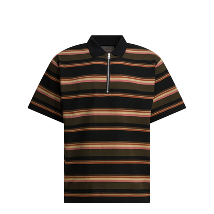Striped Buttonless Polo Shirt - Image 1