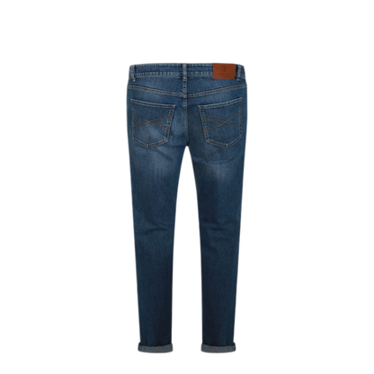 Logo Embroidery Stretch Jeans - Image 4