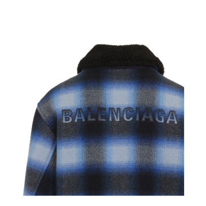 Plaid Wool Flannel Bomber Jacket - Image 6