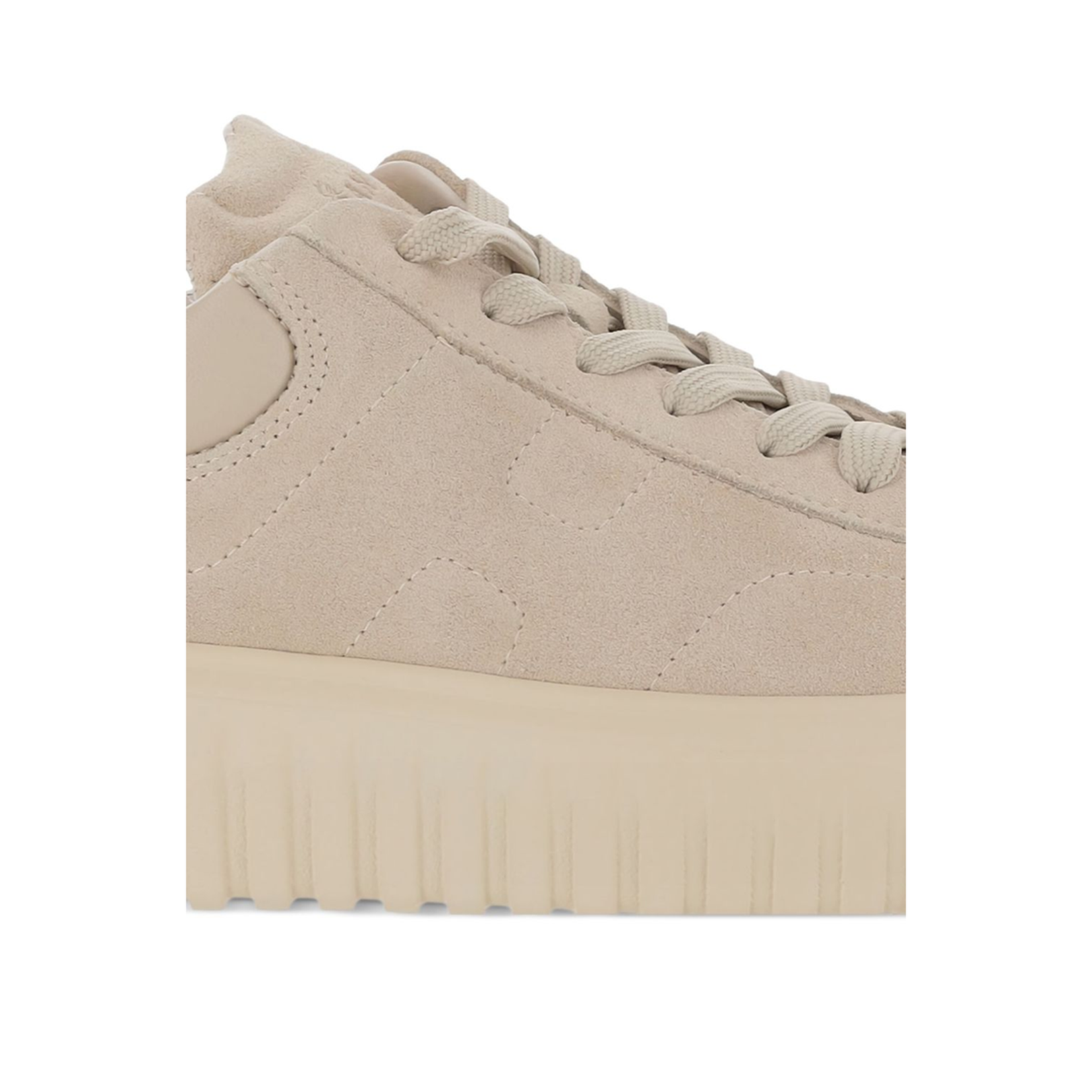 Beige Suede Upper Vertical Stripes Round Toe Lace-Up Front - Image 5