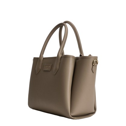 Palmellato Medium PU Shopping Bag - Tortora / Dove Grey - Image 6