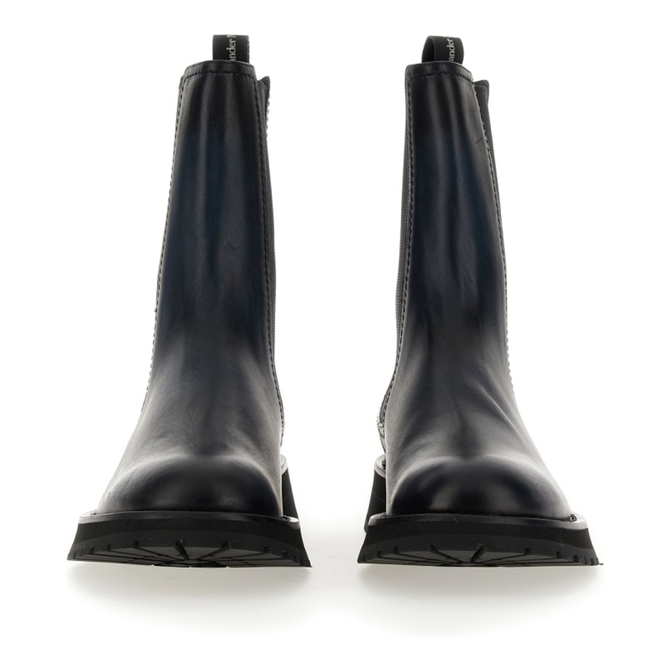 Two-tone leather ankle boots - Image 2