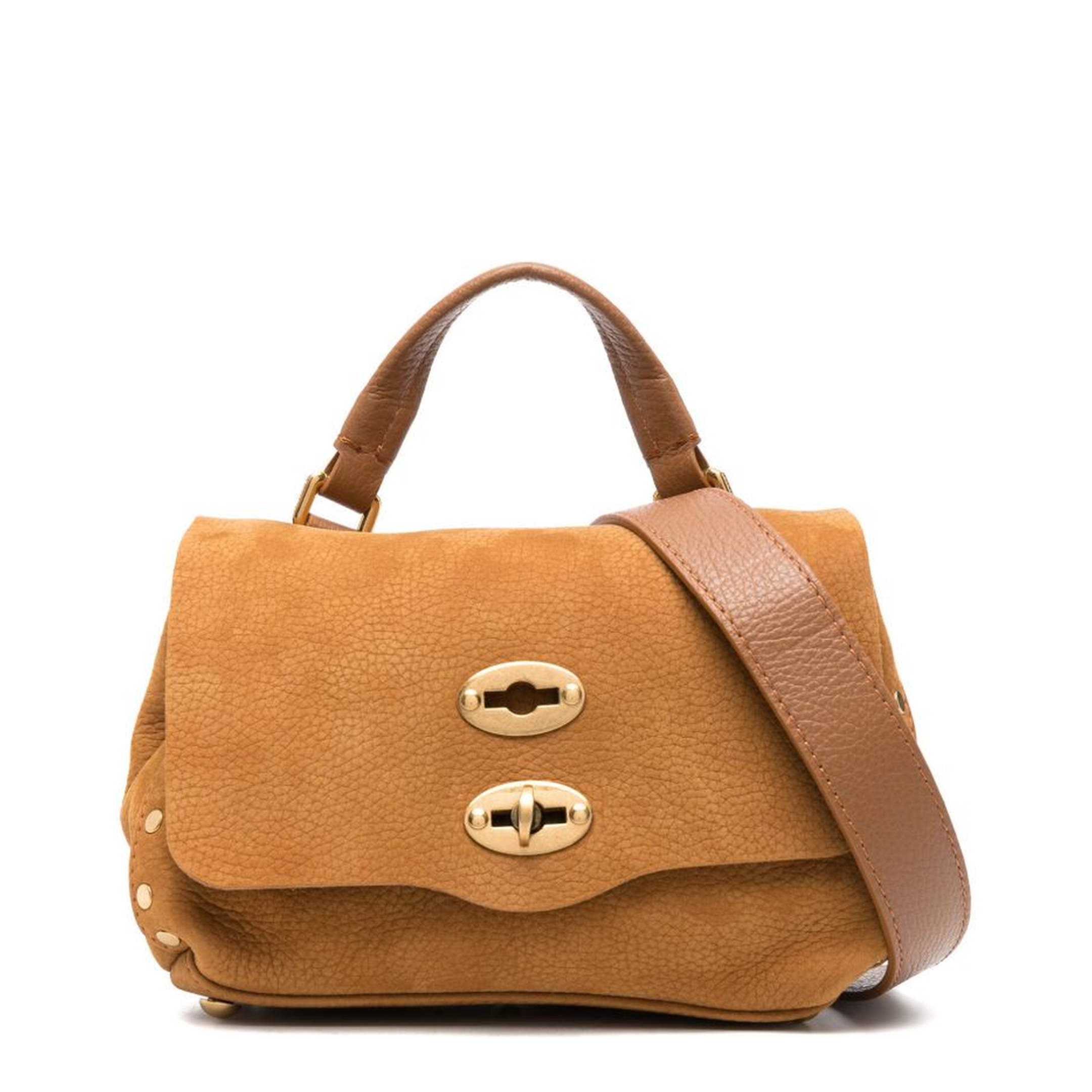 Postina Baby Nylon-Cowhide Bag - Brown Sorrento Walnut - Image 1