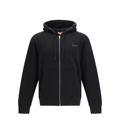 Signature Embroidered Cotton Zip Hoodie - Image 1