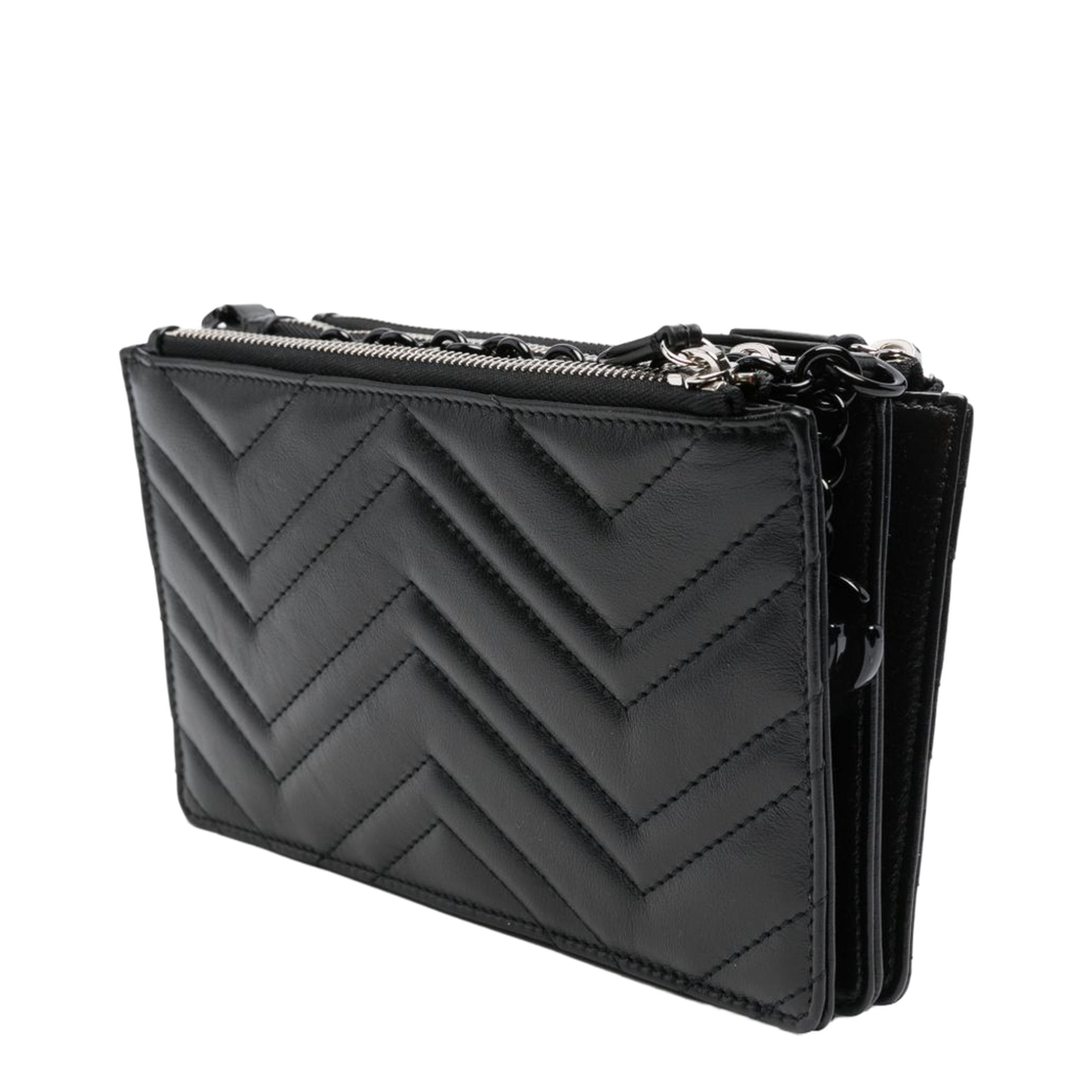 GG Marmont Mini Calfskin Leather Shoulder Bag - Black - Image 2