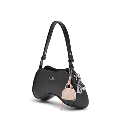 Play Semi-Gloss Leather Shoulder Bag - Black - Image 4