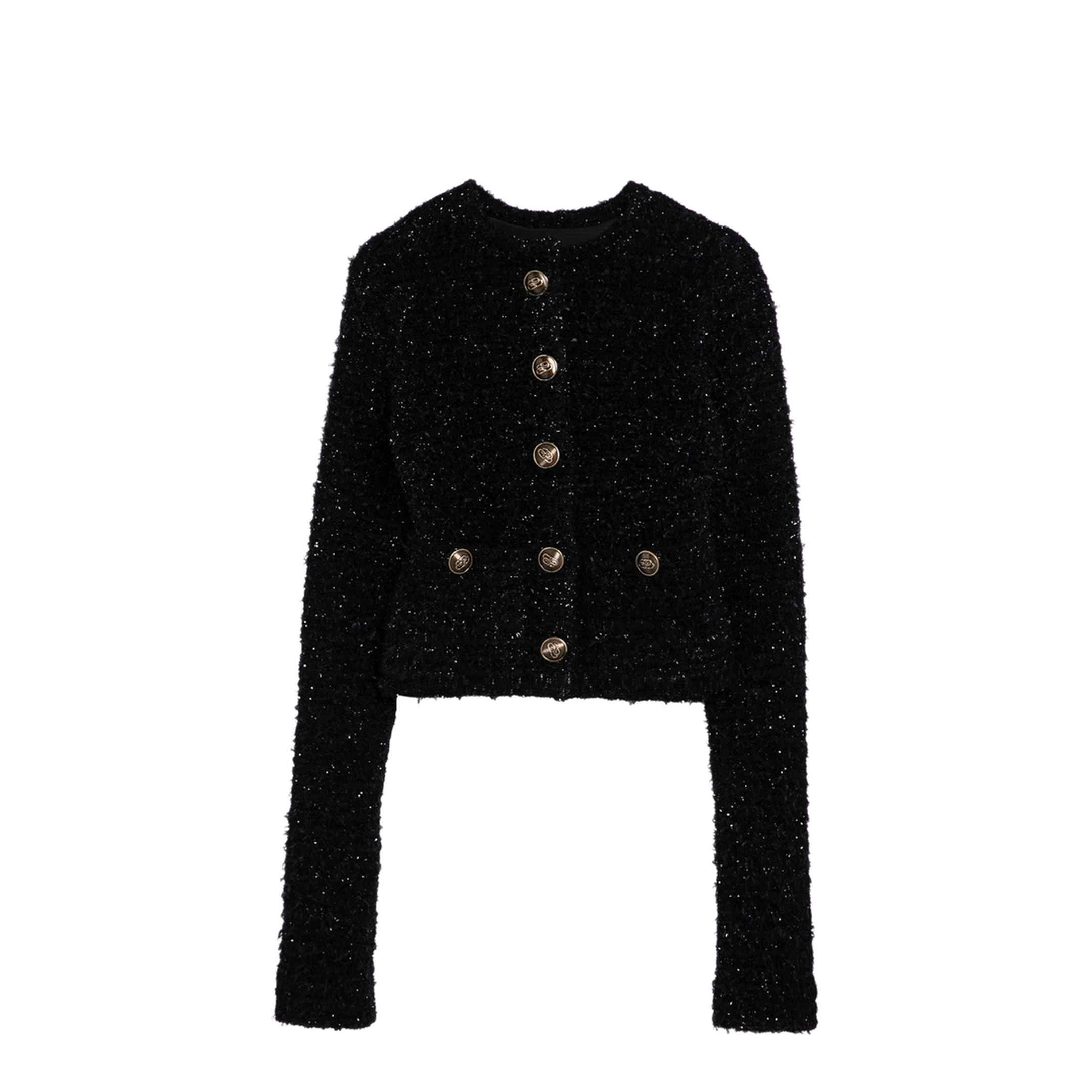 Cropped Tweed Cardigan - Image 1