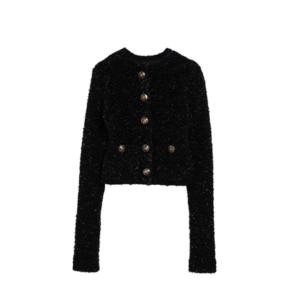 Cropped Tweed Cardigan - Image 1