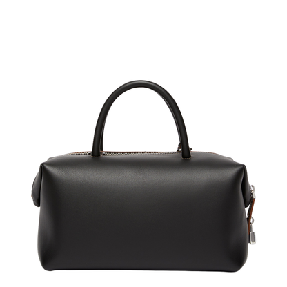 Medium Natural Leather Bowler Bag Black - Image 3