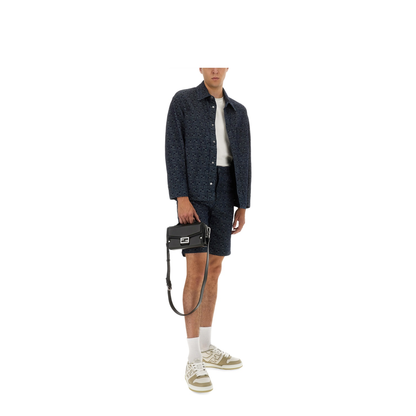 Jacquard FF Blue Denim Shorts - Image 2