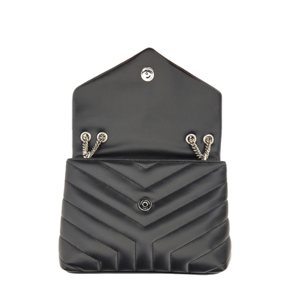 Loulou Small Leather Shoulder Bags - Black - Image 5