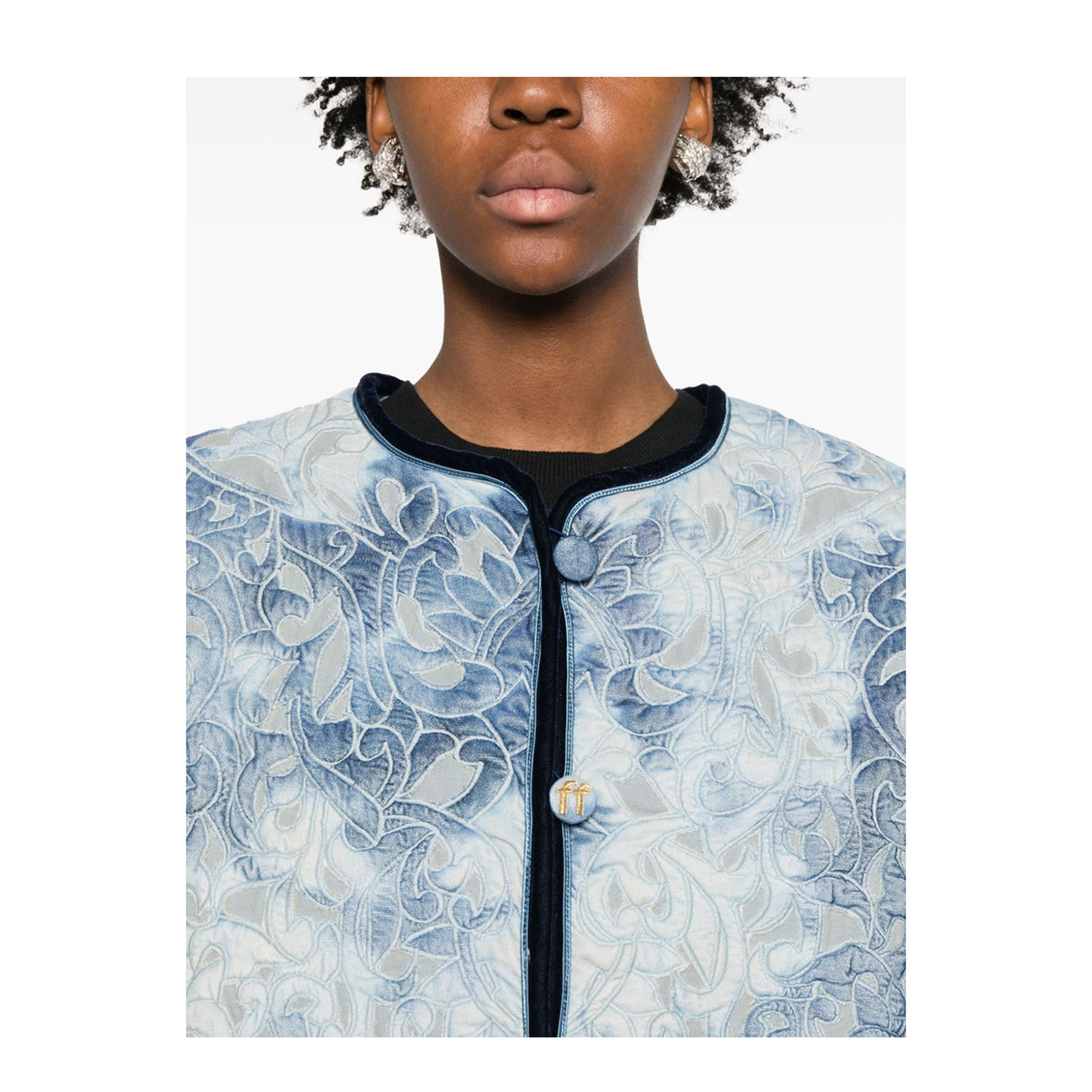 Zip Up Short Blouson Denim - Image 2