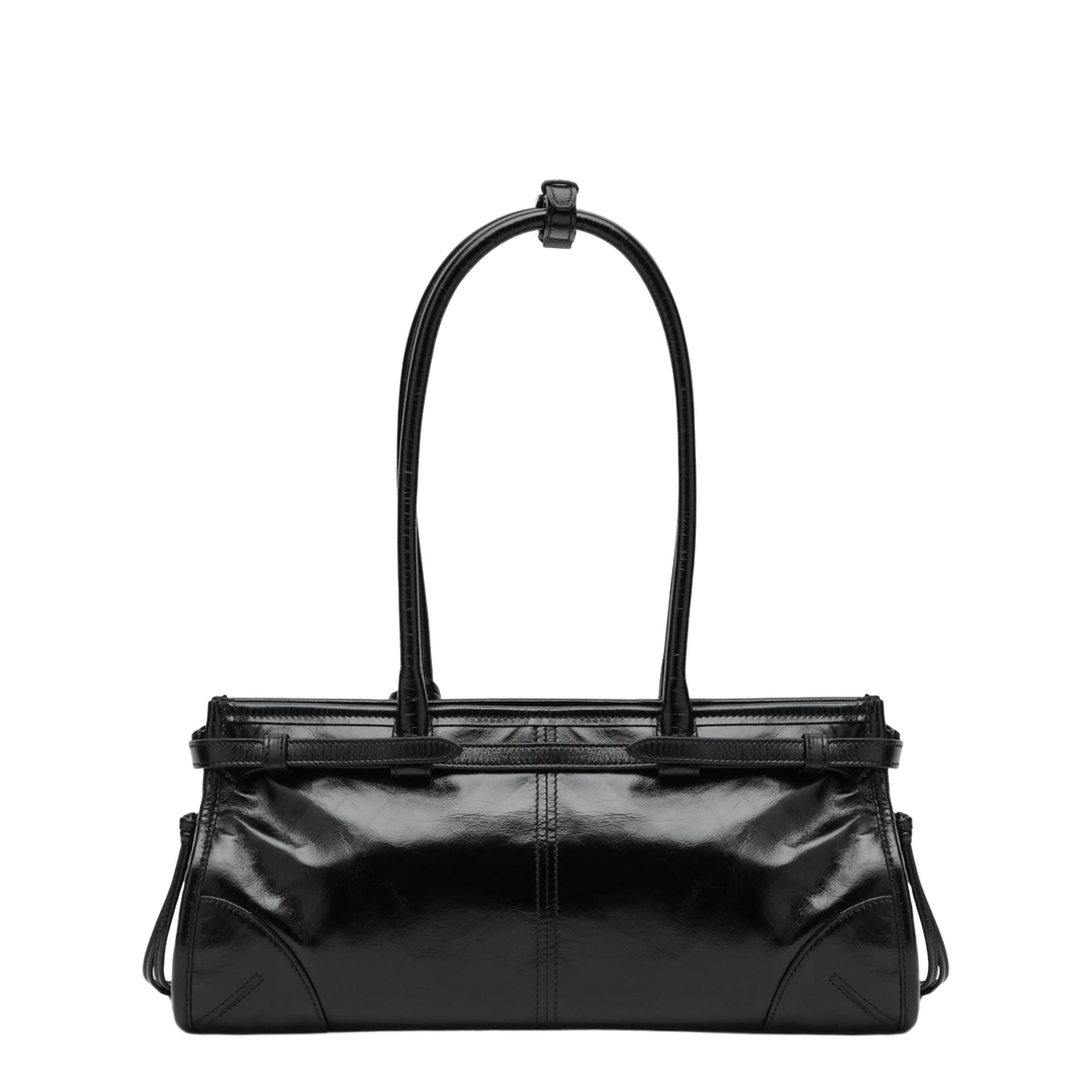 Bonnie Medium Hand Bag in Calfskin Leather, Black - Image 2