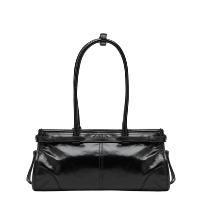 Bonnie Medium Hand Bag in Calfskin Leather, Black - Image 2