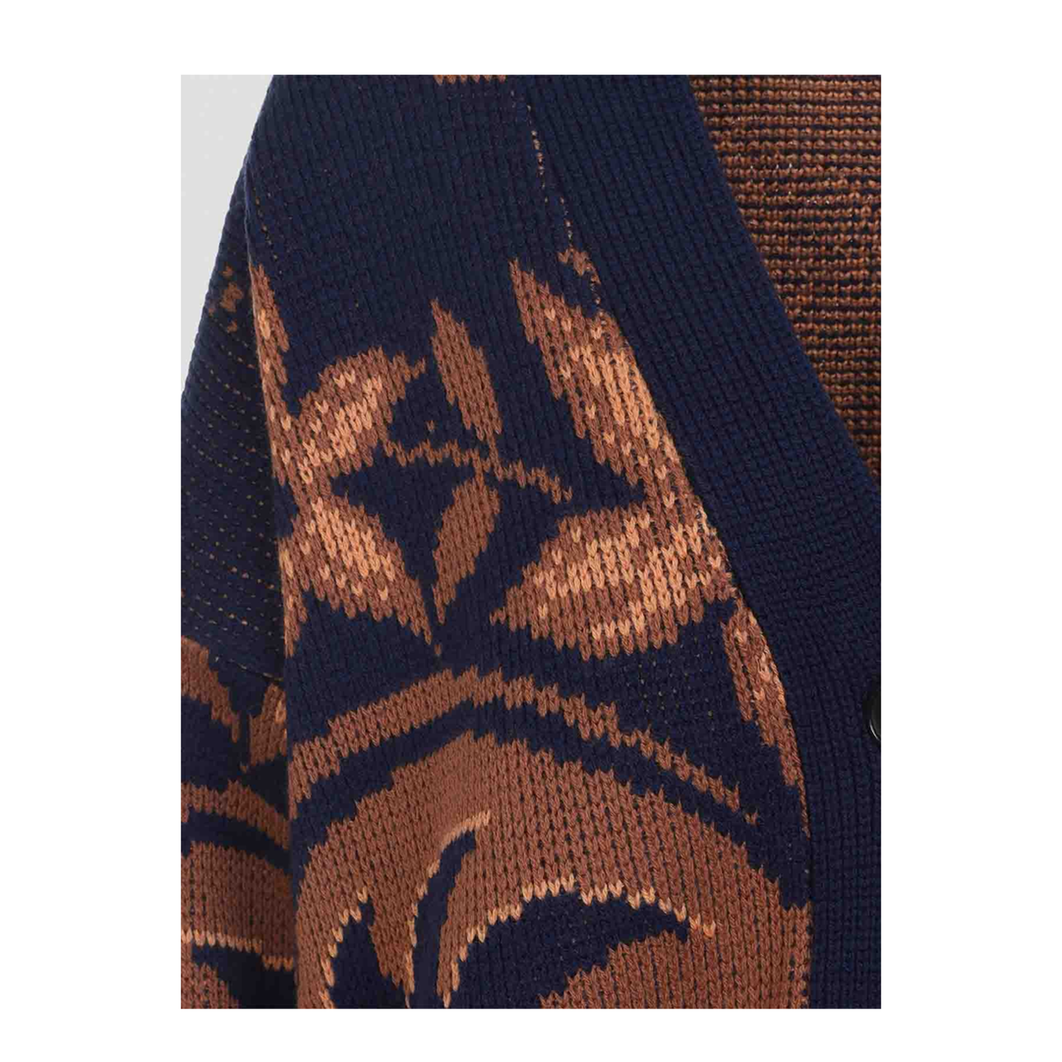 V-Neck Wool Jacquard Cardigan - Image 3