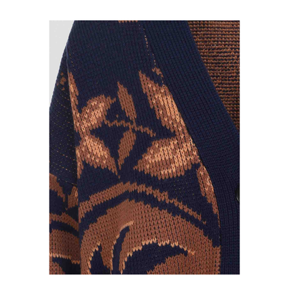 V-Neck Wool Jacquard Cardigan - Image 3