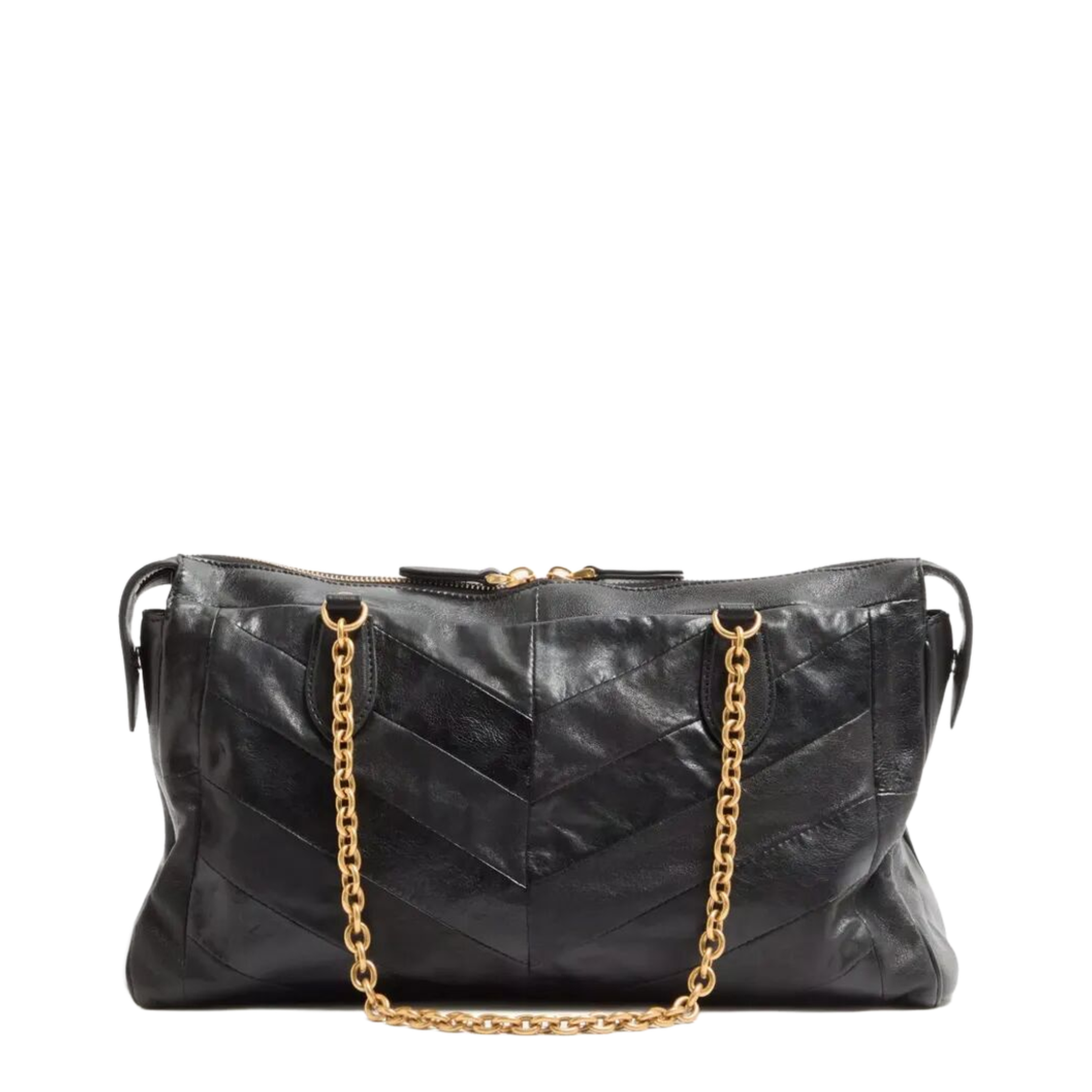 Panthea Shoulder Bag in Nappa Leather with Chevron Pattern - Image 5