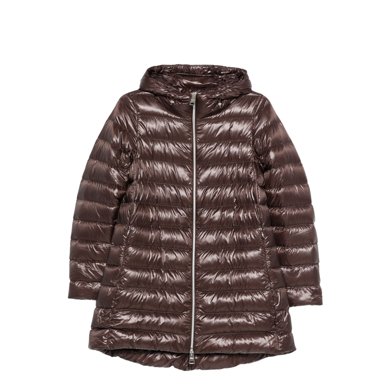 Brown A-Shape Midi Down Jacket - Image 1