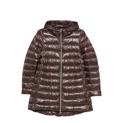 Brown A-Shape Midi Down Jacket - Image 1