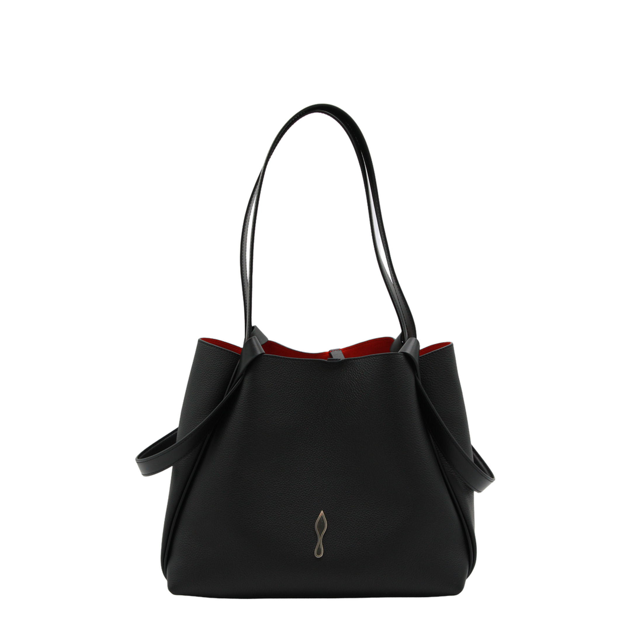 Bettina Small Grained Calf Leather Tote - Black - Image 2