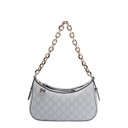 GG Emblem Small Polyurethane Shoulder Bag - Light Blue - Image 1