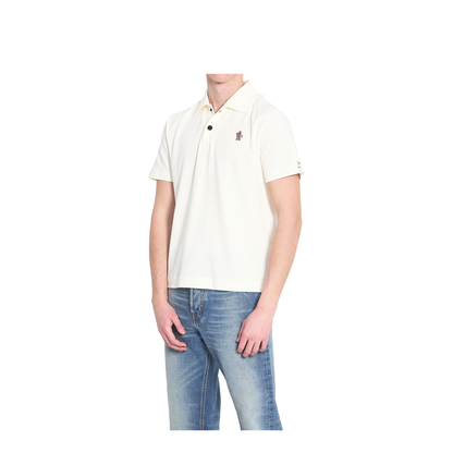White Logo Patch Polo Shirt - Image 2