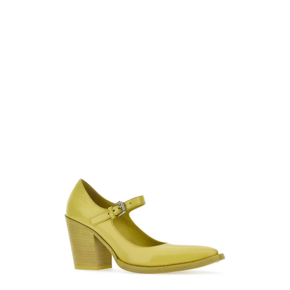 Acid Green Leather Pumps - Image 2