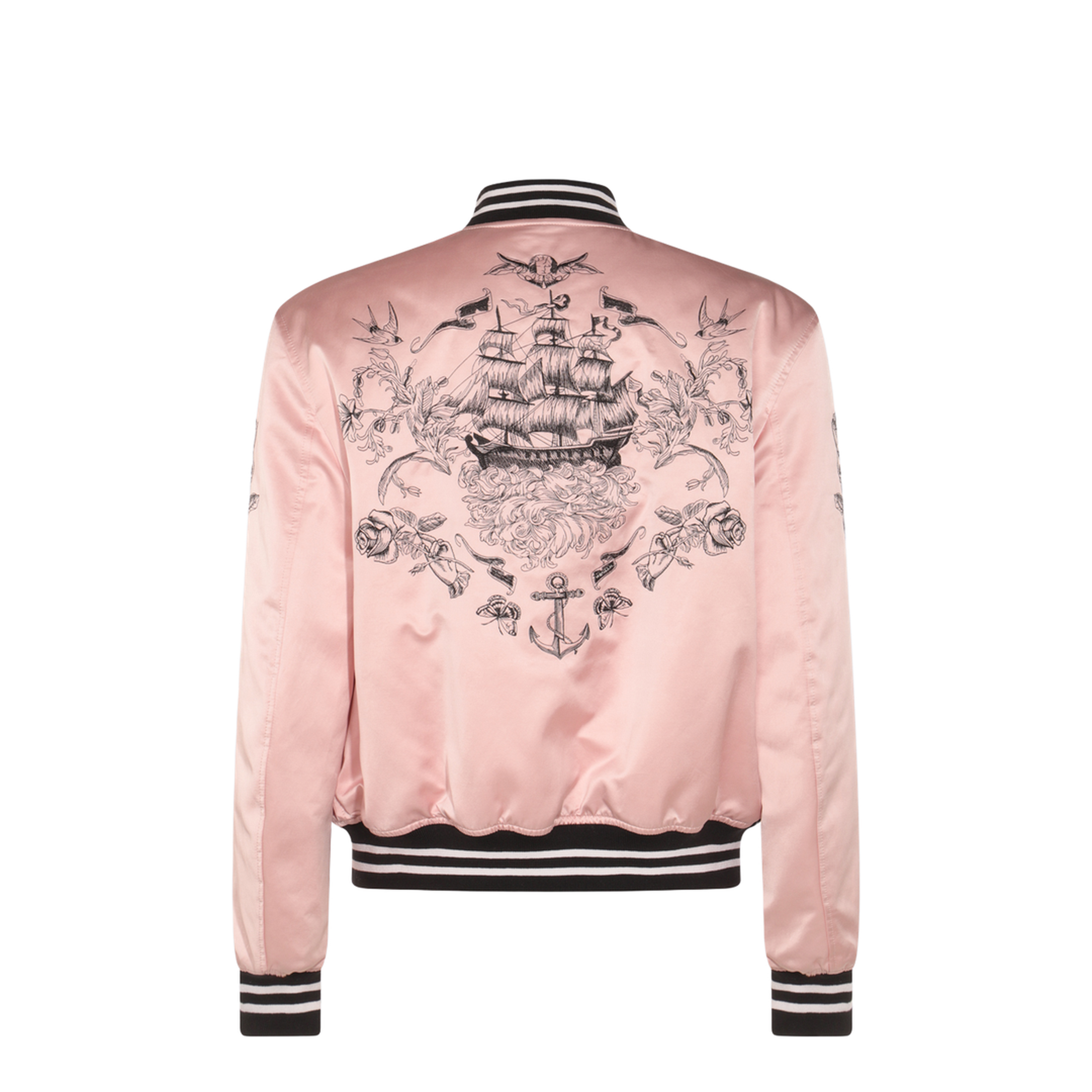 Pink And Black Cotton Casual Jacket - Image 4