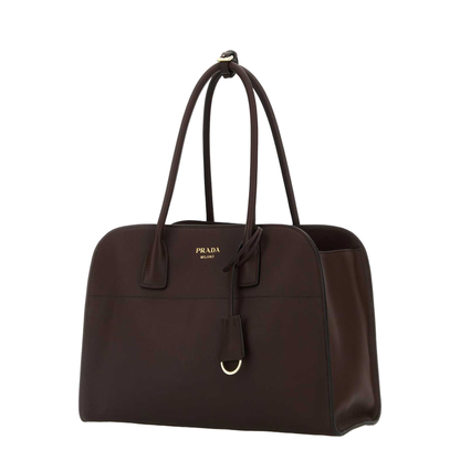 Aubergine Leather Medium Shopping Bag - Image 4