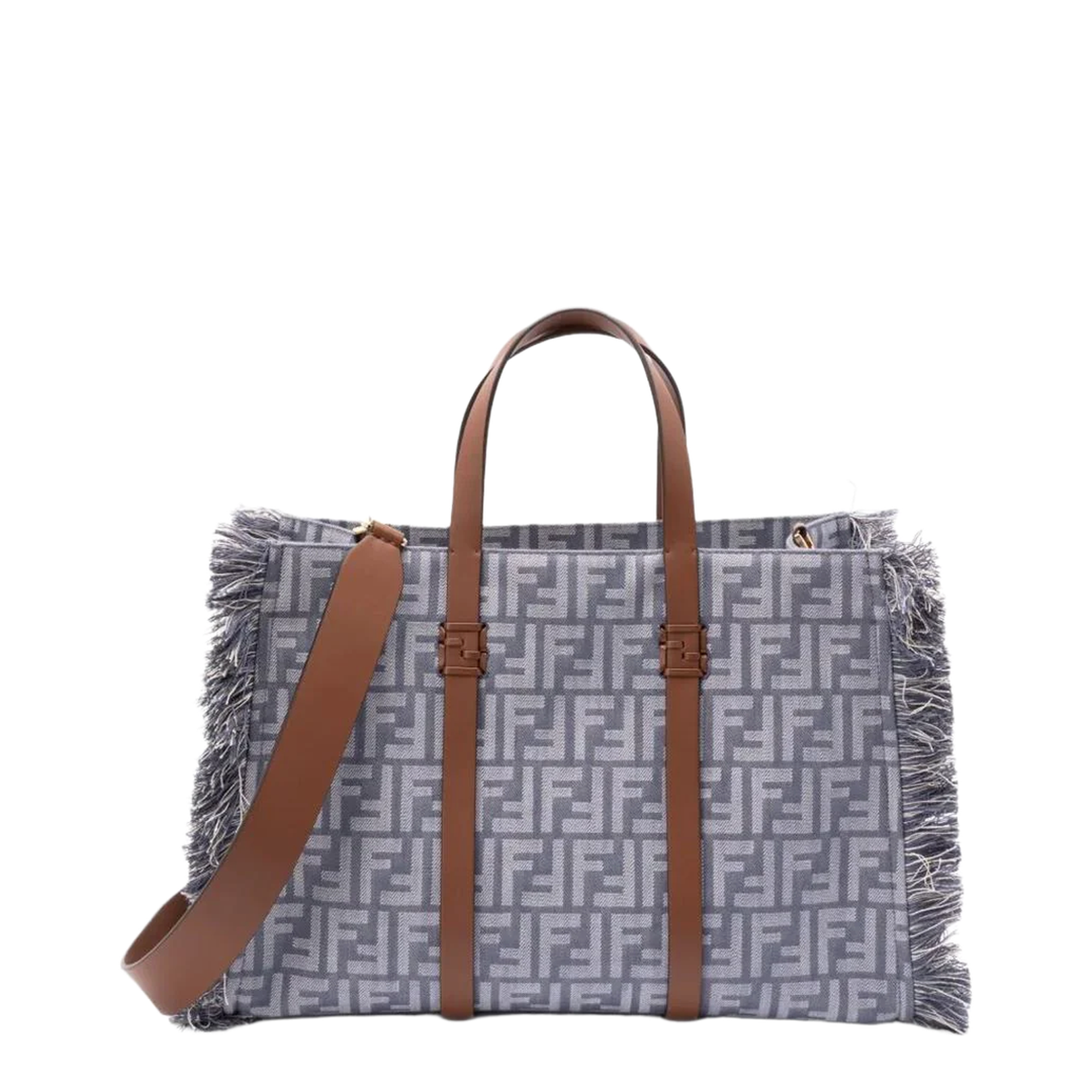 Summer Tote Denim-Effect Ff Jacquard Bags - Image 1