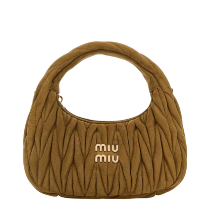 Khaki Suede Handbag - Image 1