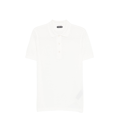Lyocell Pique Polo Shirt In White - Image 1